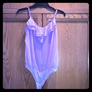 Lilac Ruffle Sheer Bodysuit